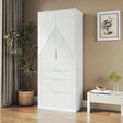 Modern Wooden Wardrobe Armoire Closet With Storage Drawers - GUANGBAI - Sleep Galleria