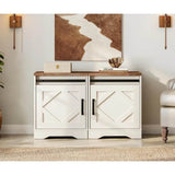 Set of 2 Farmhouse Rustic Brown Wood Nightstands - Sleep Galleria