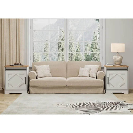 Set of 2 Farmhouse Rustic Brown Wood Nightstands - Sleep Galleria