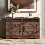 Set of 2 Farmhouse Rustic Brown Wood Nightstands - Sleep Galleria