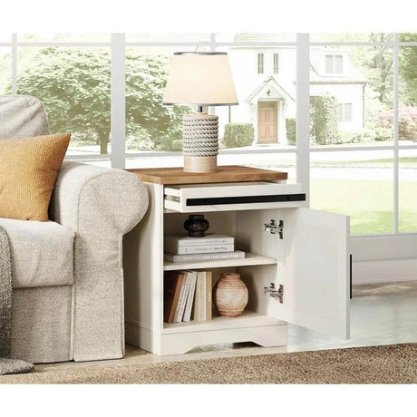 Set of 2 Farmhouse Rustic Brown Wood Nightstands - Sleep Galleria