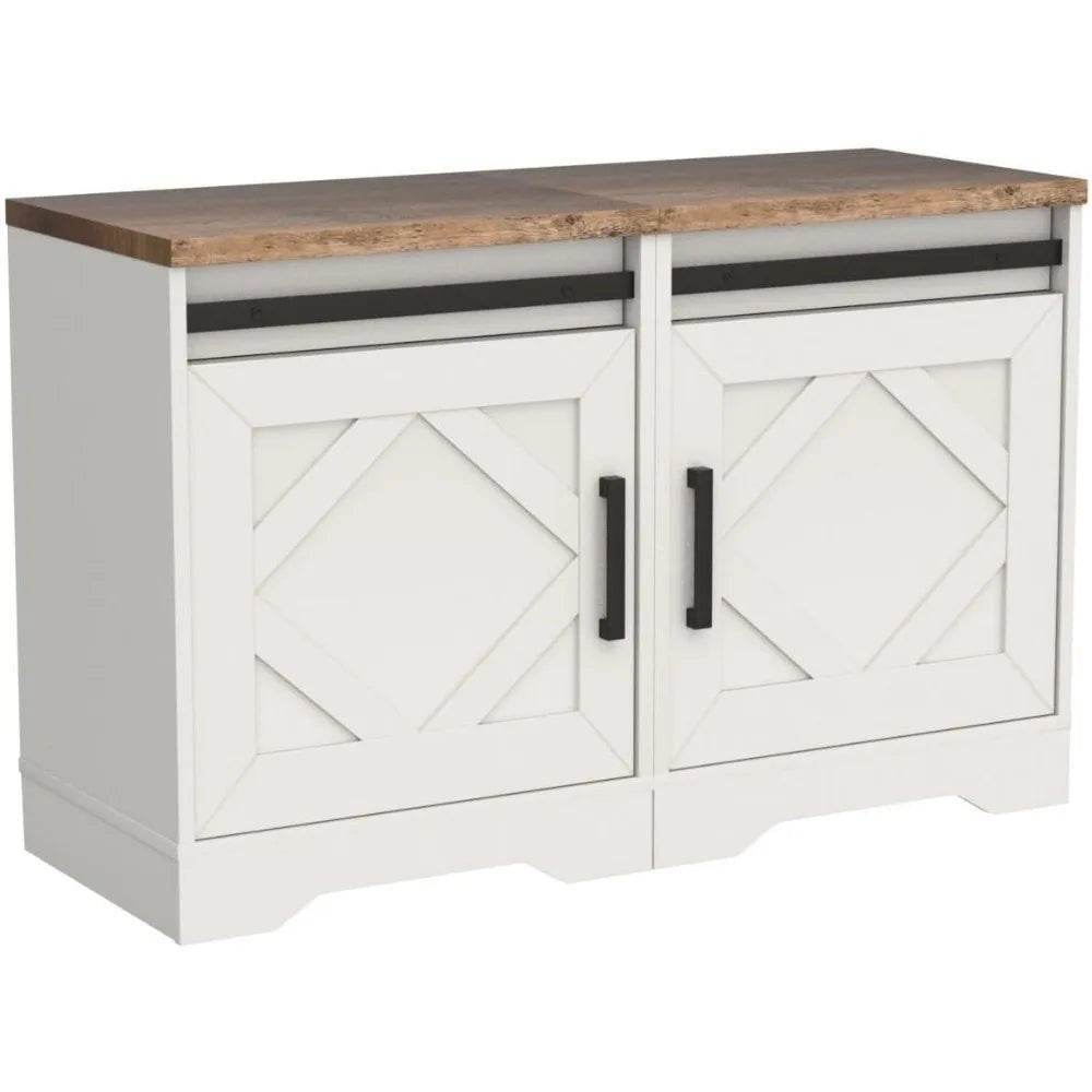 Set of 2 Farmhouse Rustic Brown Wood Nightstands - Sleep Galleria
