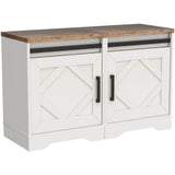 Set of 2 Farmhouse Rustic Brown Wood Nightstands - Sleep Galleria