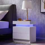 Set of 2 Modern Morocco LED Nightstands With Drawers - Sleep Galleria