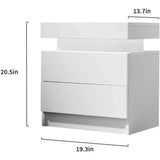 Set of 2 Modern Morocco LED Nightstands With Drawers - Sleep Galleria