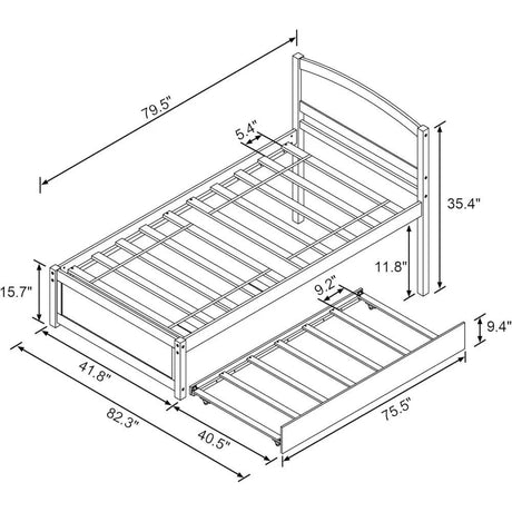 Solid Wood Twin Trundle Daybed Frame With Slat Support - GUANGBAI - Sleep Galleria