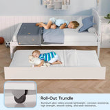 Solid Wood Twin Trundle Daybed Frame With Slat Support - Sleep Galleria