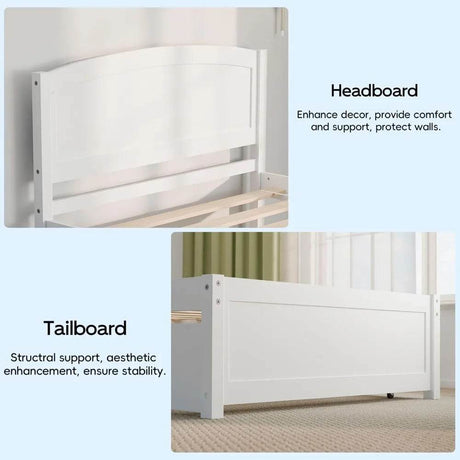 Solid Wood Twin Trundle Daybed Frame With Slat Support - GUANGBAI - Sleep Galleria
