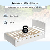 Solid Wood Twin Trundle Daybed Frame With Slat Support - Sleep Galleria
