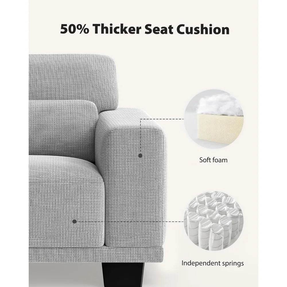 Modern Cotton Upholstered 3-Seater Living Room Sofa - Sleep Galleria