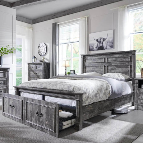 Farmhouse Wood Bed Frame with Storage Drawers - Gyroor - Sleep Galleria