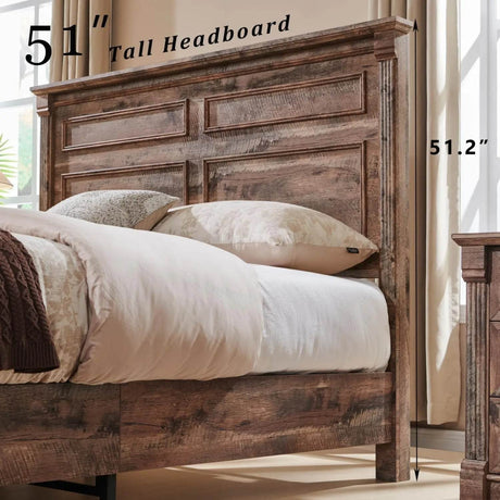Farmhouse Wood Bed Frame with Storage Drawers - Gyroor - Sleep Galleria
