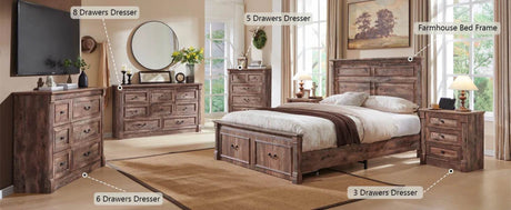 Farmhouse Wood Bed Frame with Storage Drawers - Gyroor - Sleep Galleria