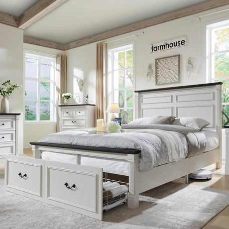 Farmhouse Wood Bed Frame with Storage Drawers - Gyroor - Sleep Galleria
