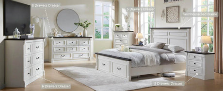 Farmhouse Wood Bed Frame with Storage Drawers - Gyroor - Sleep Galleria