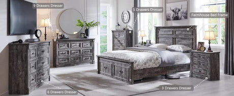 Farmhouse Wood Bed Frame with Storage Drawers - Gyroor - Sleep Galleria