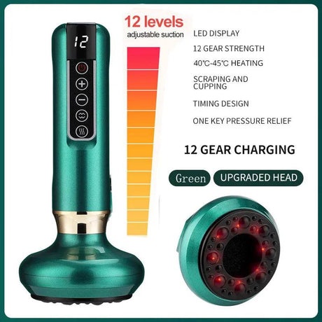 12-Level Electric Cupping Massage Device With Heating - Sleep Galleria