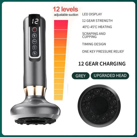 12-Level Electric Cupping Massage Device With Heating - Sleep Galleria