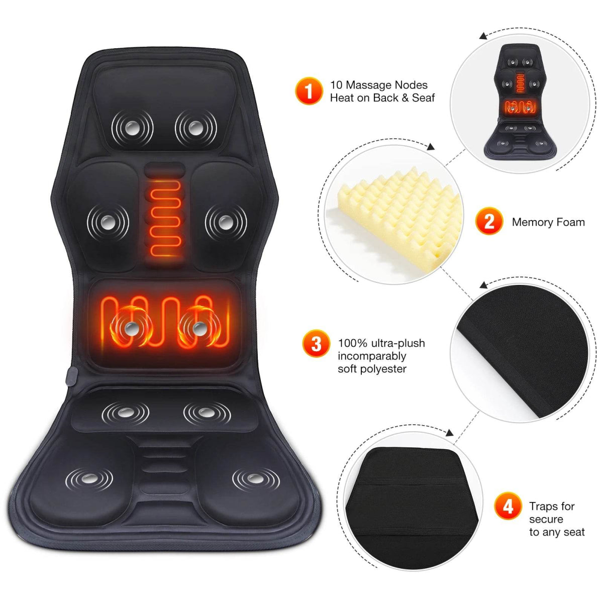Electric Heating Back Waist Vibration Massage Pad - Hailicare - Sleep Galleria