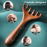 Natural Sandalwood Six - Claw Meridian Massage Comb - Hailicare - Sleep Galleria