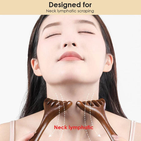 Natural Sandalwood Six - Claw Meridian Massage Comb - Hailicare - Sleep Galleria