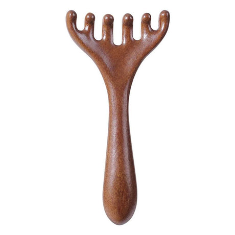 Natural Sandalwood Six - Claw Meridian Massage Comb - Hailicare - Sleep Galleria