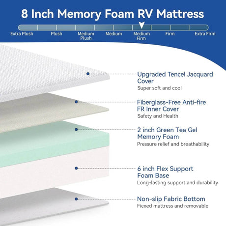 Medium 10-Inch Cooling Gel Green Tea Memory Foam Mattress - Sleep Galleria
