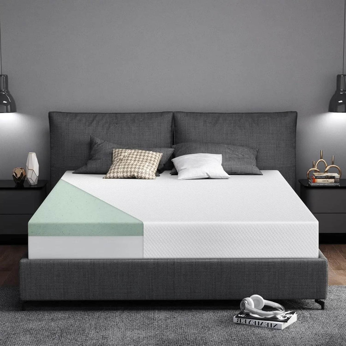Medium 10-Inch Cooling Gel Green Tea Memory Foam Mattress - Sleep Galleria