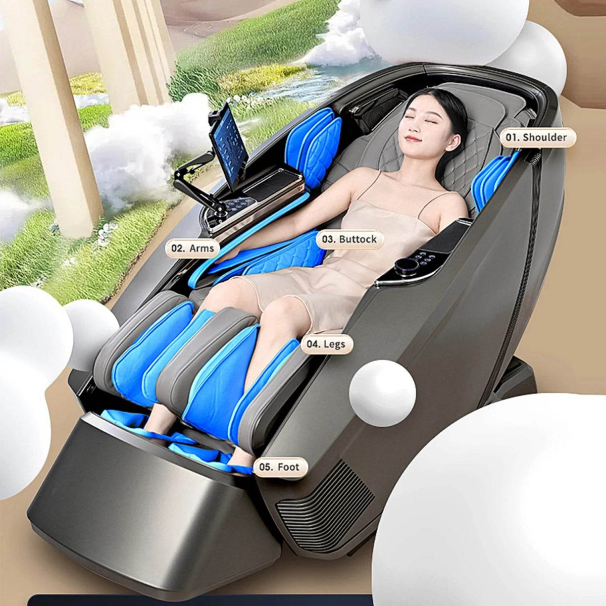 4D AI Voice Body Detection Zero Gravity Massage Chair - HEALTHFOREVER - Sleep Galleria