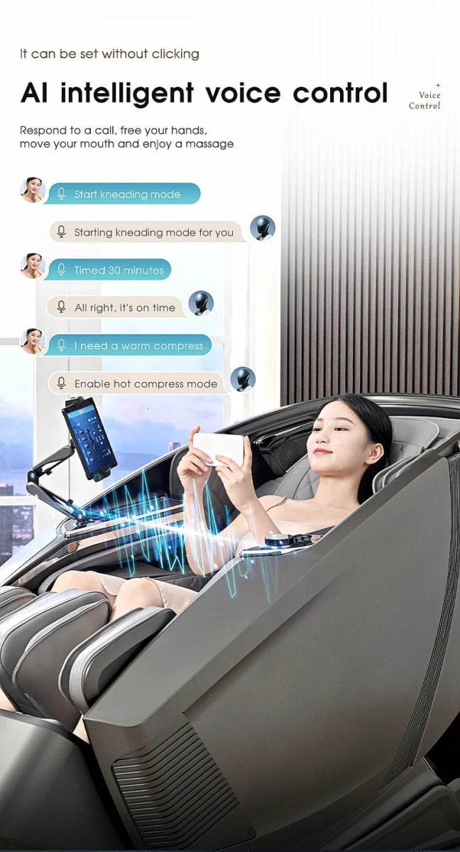 4D AI Voice Body Detection Zero Gravity Massage Chair - HEALTHFOREVER - Sleep Galleria