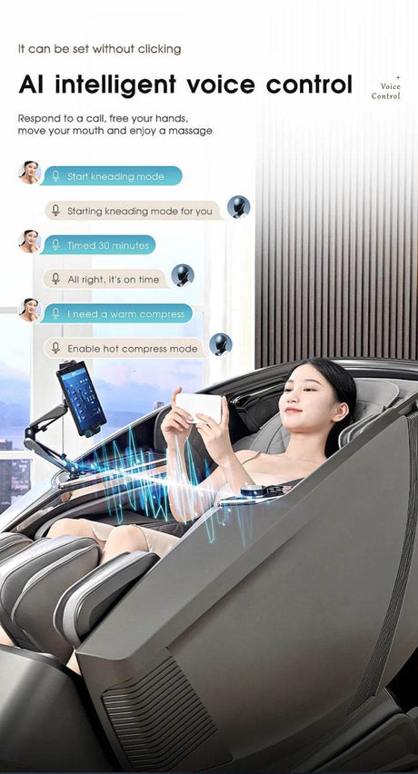 4D AI Voice Body Detection Zero Gravity Massage Chair - HEALTHFOREVER - Sleep Galleria