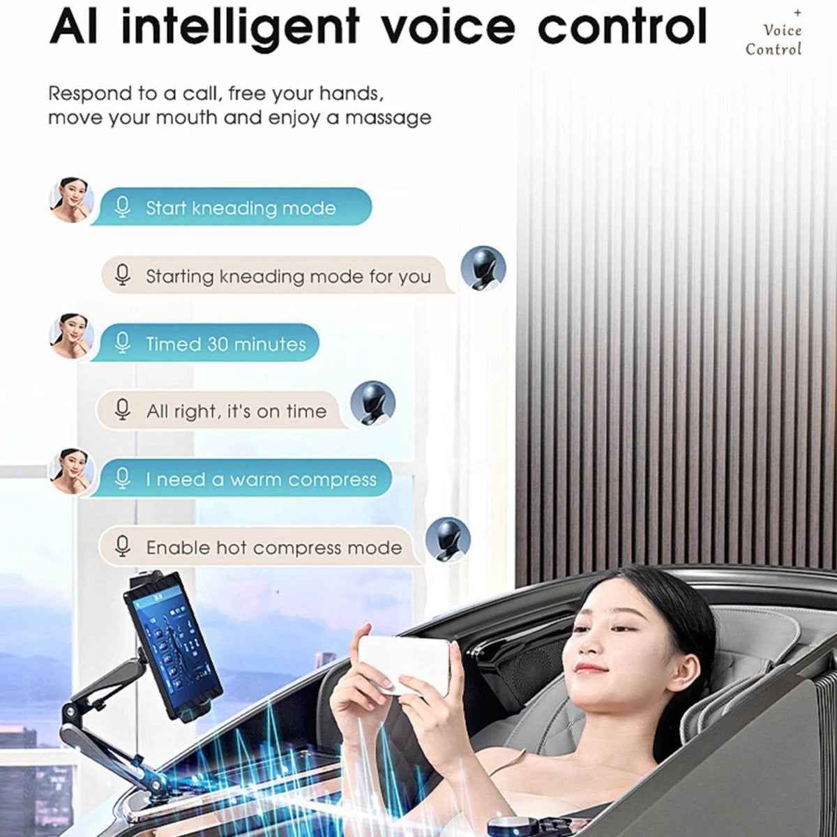 4D AI Voice Body Detection Zero Gravity Massage Chair - HEALTHFOREVER - Sleep Galleria