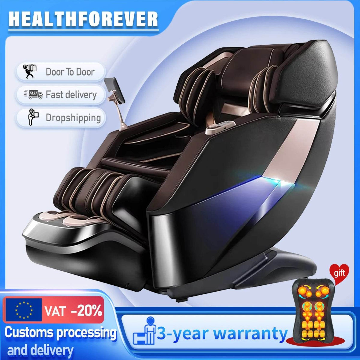 4D Zero Gravity Full Body Airbag Massage Chair - HEALTHFOREVER - Sleep Galleria