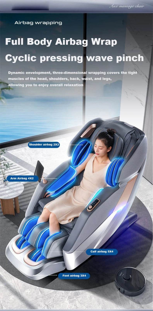 4D Zero Gravity Full Body Airbag Massage Chair - HEALTHFOREVER - Sleep Galleria