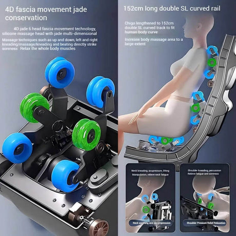 4D Zero - Gravity Shiatsu Heat Airbag Full Body Massage Chair - HEALTHFOREVER - Sleep Galleria