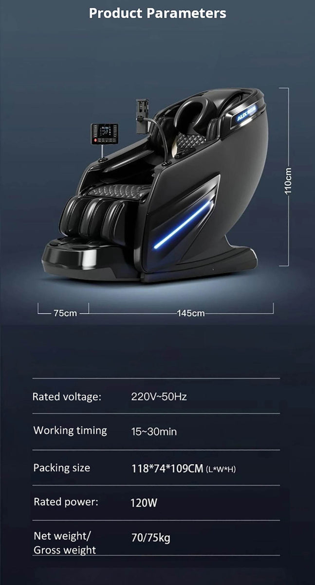 4D Zero - Gravity Shiatsu Heat Airbag Full Body Massage Chair - HEALTHFOREVER - Sleep Galleria