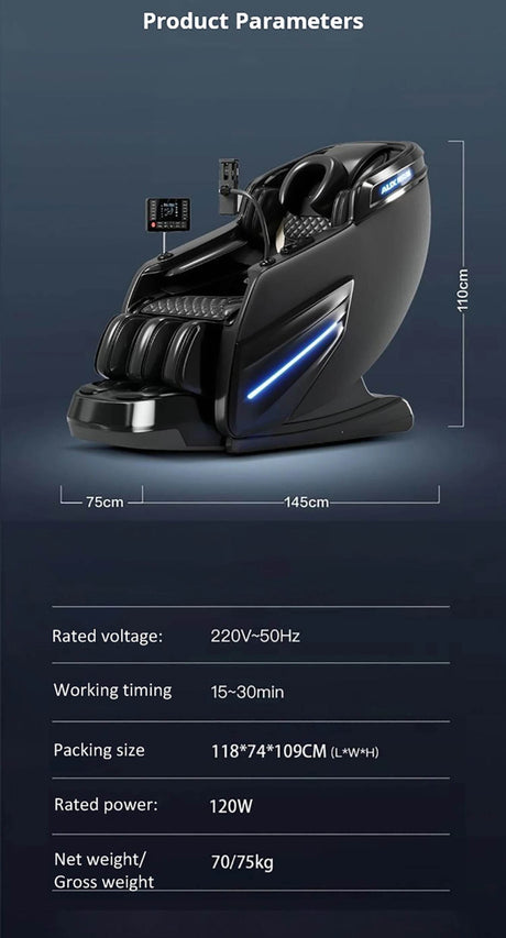 4D Zero - Gravity Shiatsu Heat Airbag Full Body Massage Chair - HEALTHFOREVER - Sleep Galleria
