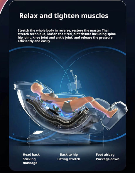 4D Zero - Gravity Shiatsu Heat Airbag Full Body Massage Chair - HEALTHFOREVER - Sleep Galleria