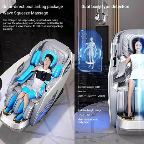 4D Zero - Gravity Shiatsu Heat Airbag Full Body Massage Chair - HEALTHFOREVER - Sleep Galleria