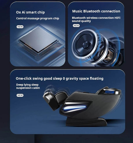4D Zero - Gravity Shiatsu Heat Airbag Full Body Massage Chair - HEALTHFOREVER - Sleep Galleria