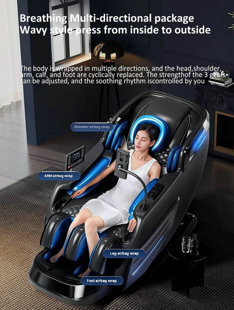 4D Zero - Gravity Shiatsu Heat Airbag Full Body Massage Chair - HEALTHFOREVER - Sleep Galleria