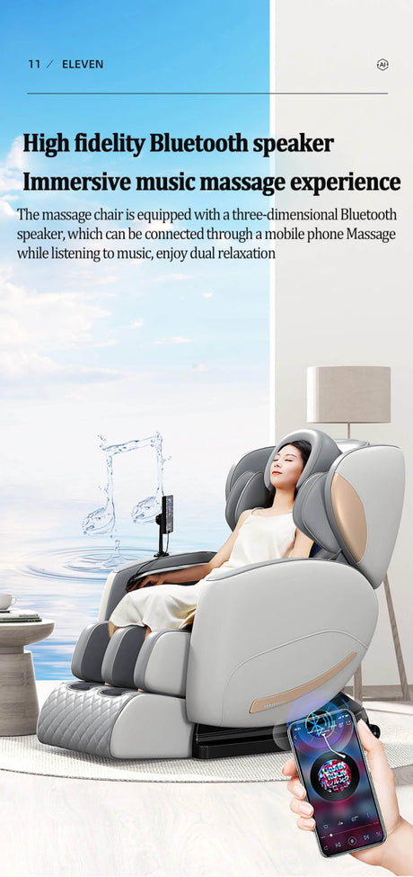 Zero - Gravity Full Body Multifunction Bluetooth Massage Chair - HEALTHFOREVER - Sleep Galleria