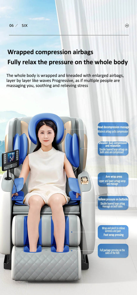 Zero - Gravity Full Body Multifunction Bluetooth Massage Chair - HEALTHFOREVER - Sleep Galleria