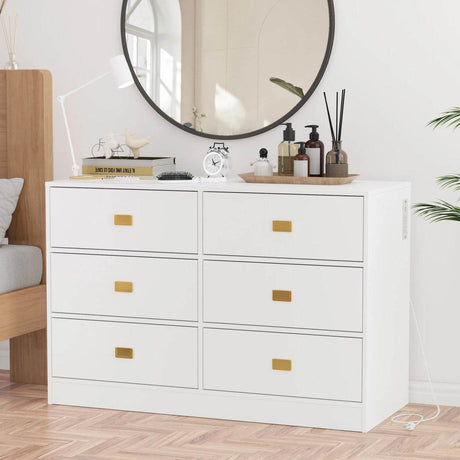 Changing Table Dresser With 6 Drawers And Removable Top - Sleep Galleria