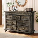 Modern Farmhouse 9-Drawer Wood Rustic Bedroom Dresser - Sleep Galleria