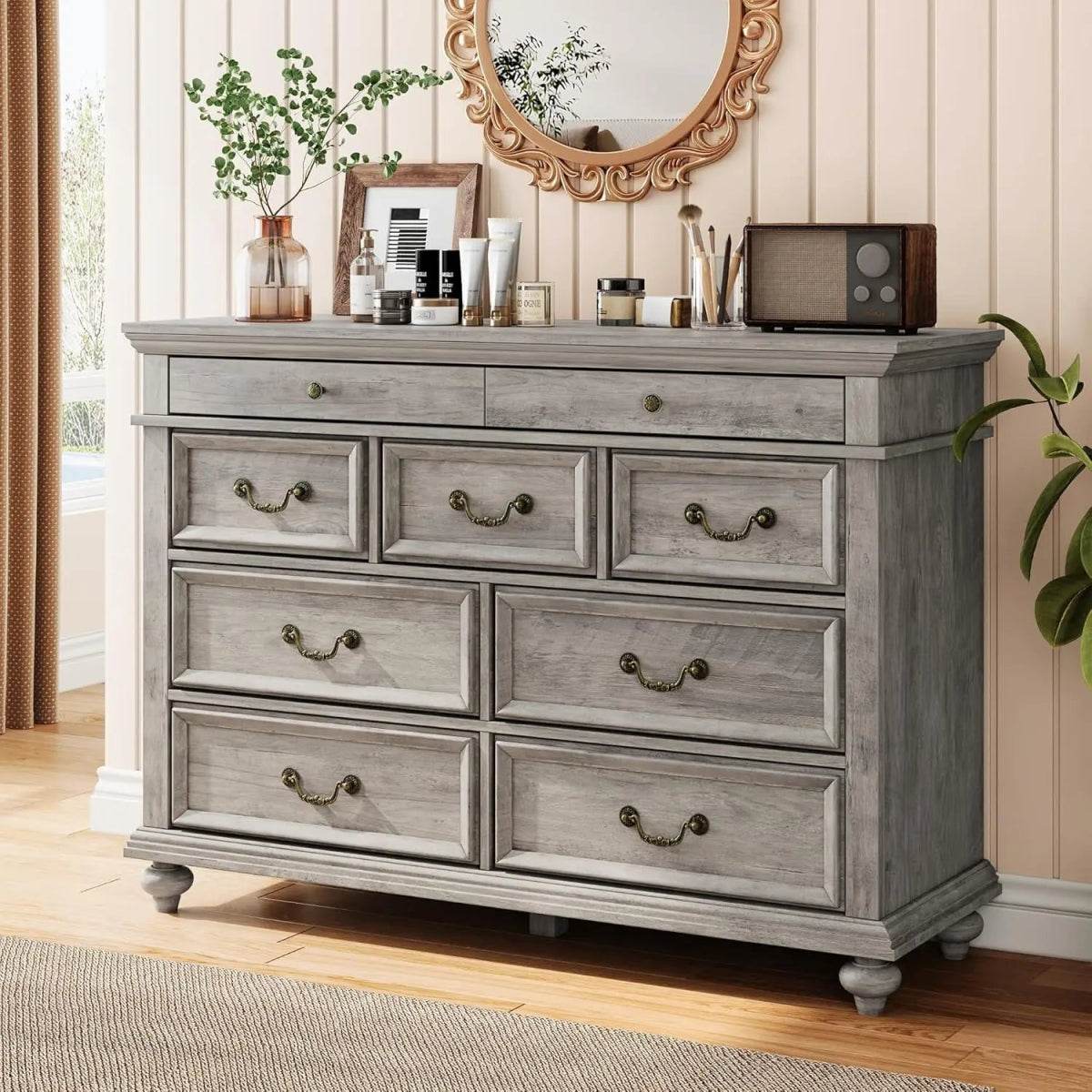 Modern Farmhouse 9-Drawer Wood Rustic Bedroom Dresser - Sleep Galleria