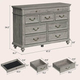 Modern Farmhouse 9-Drawer Wood Rustic Bedroom Dresser - Sleep Galleria