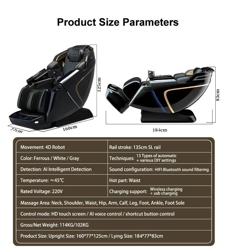 5D Zero Gravity Full Body Kneading Massage Chair - HIMOUTA - Sleep Galleria