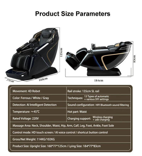 5D Zero Gravity Full Body Kneading Massage Chair - HIMOUTA - Sleep Galleria