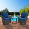 3-Piece Outdoor Rattan Wicker Swivel Rocking Chair Set - Sleep Galleria